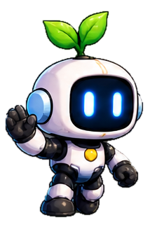 Friendly robot waving in a game world